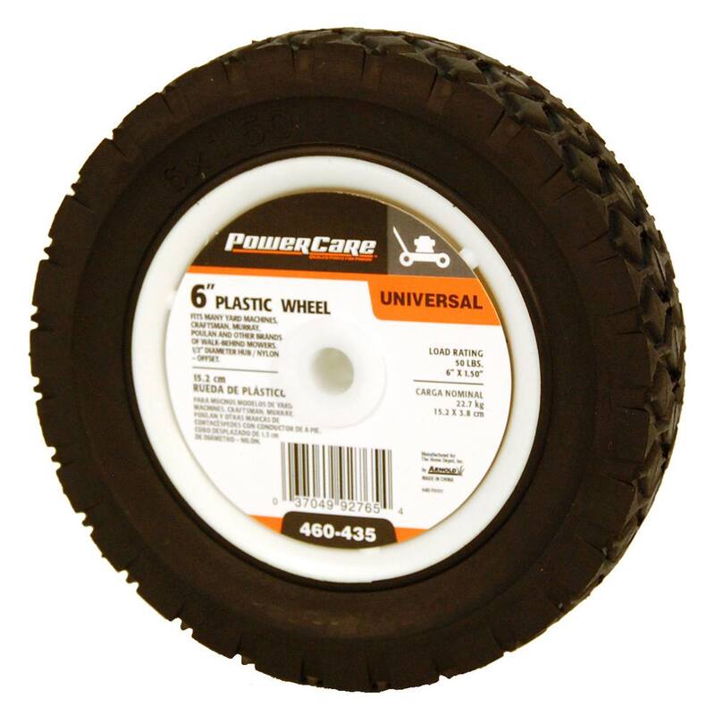 Powercare 6 in. x 1.5 in. Universal Plastic Wheel for Lawn Mowers - 460435