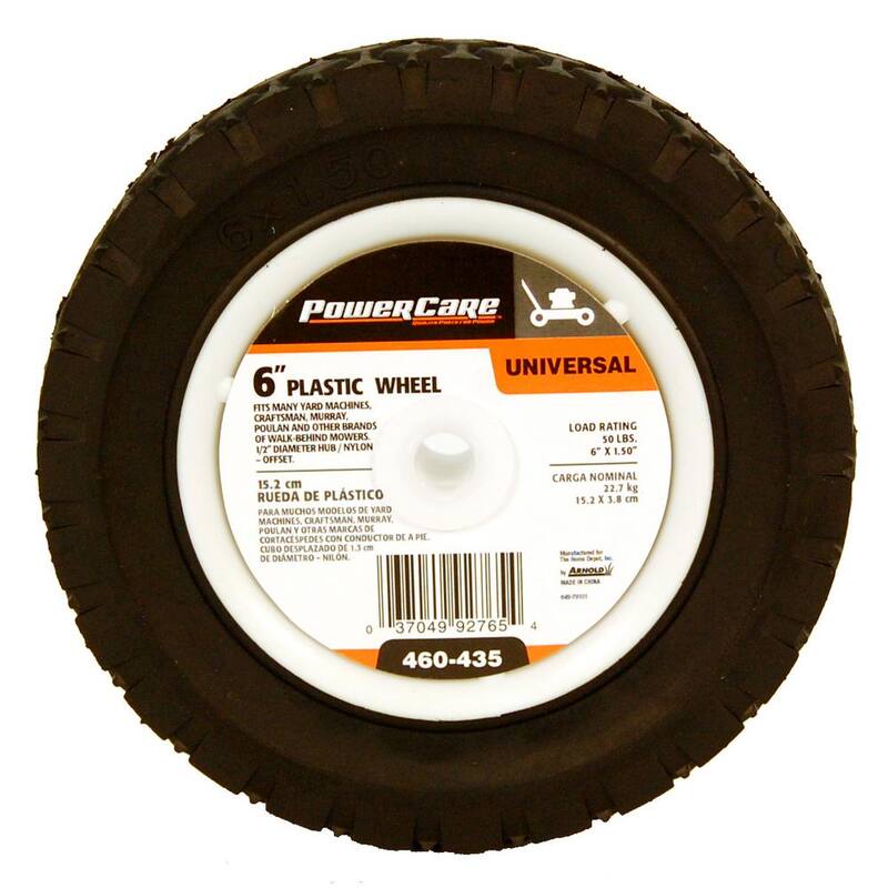 Powercare 6 in. x 1.5 in. Universal Plastic Wheel for Lawn Mowers - 460435