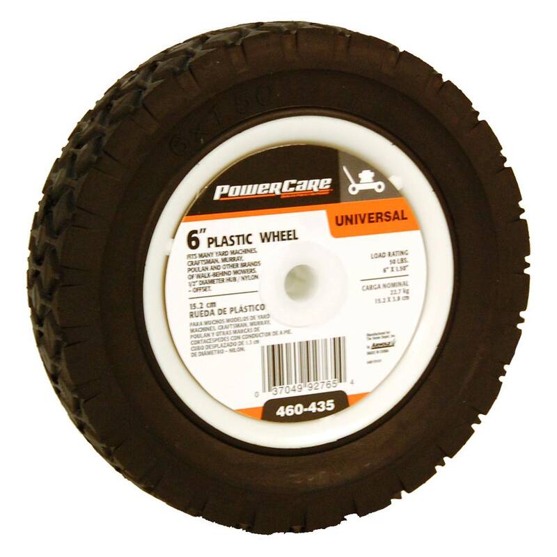 Powercare 6 in. x 1.5 in. Universal Plastic Wheel for Lawn Mowers - 460435