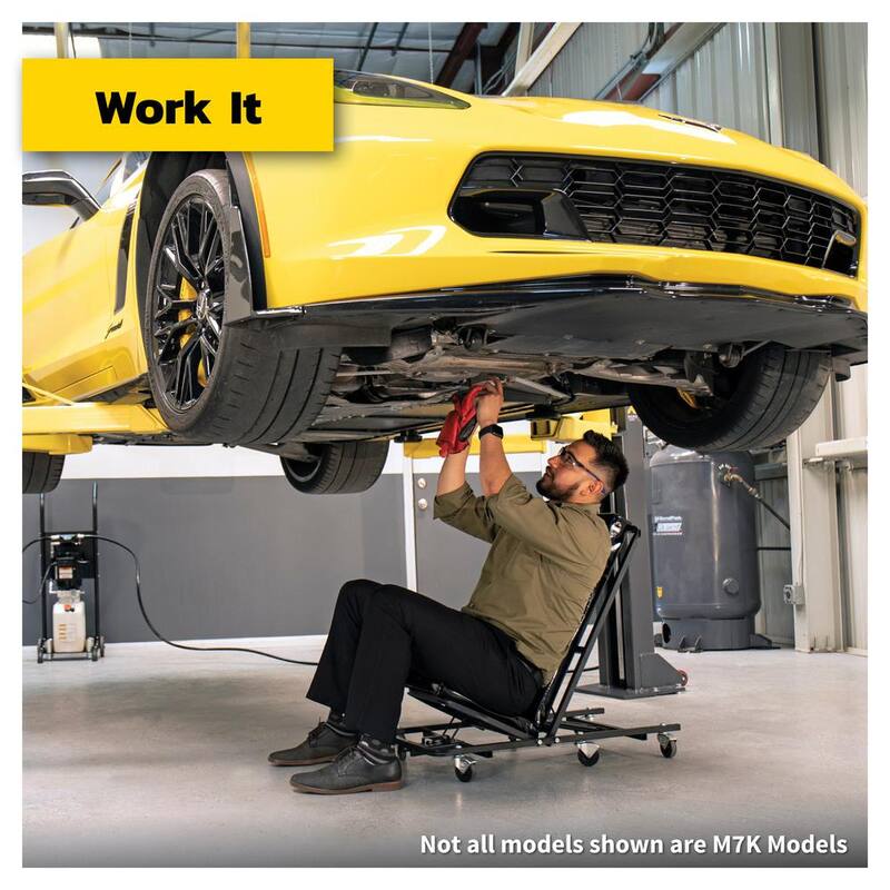 MAX JAX Symmetric Portable 2 Post Car Lift with 7,000 lbs. Weight Capacity and 110V Power Unit Included - 5175548