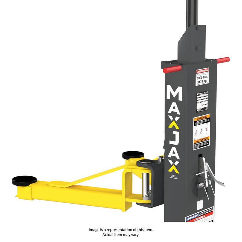 MAX JAX Symmetric Portable 2 Post Car Lift with 7,000 lbs. Weight Capacity and 110V Power Unit Included - 5175548