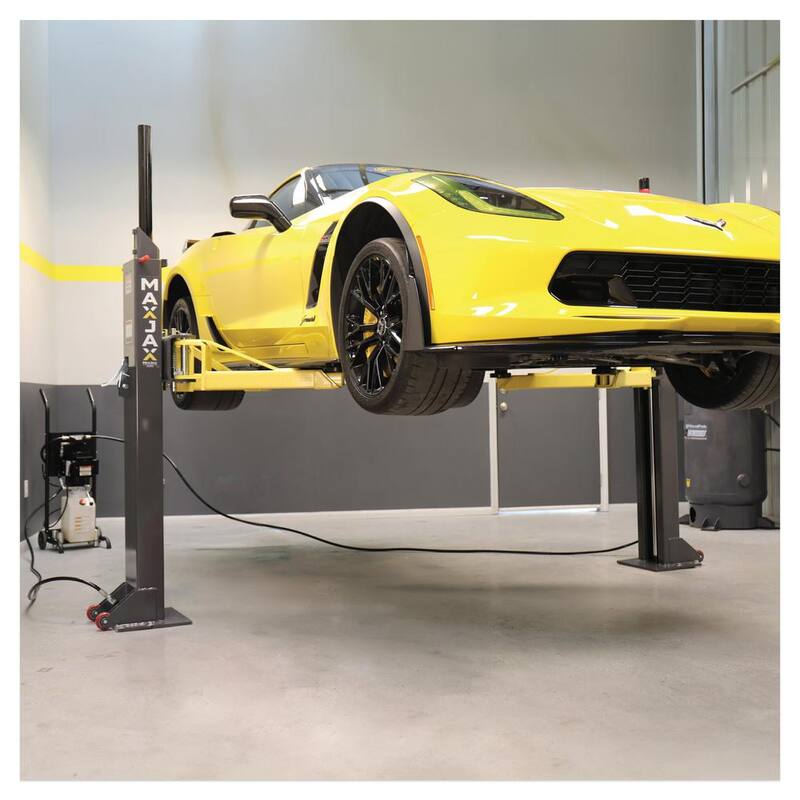 MAX JAX Symmetric Portable 2 Post Car Lift with 7,000 lbs. Weight Capacity and 110V Power Unit Included - 5175548