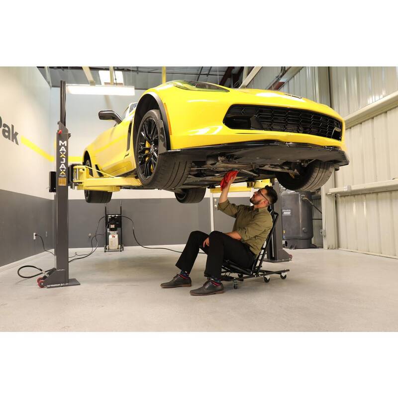 MAX JAX Symmetric Portable 2 Post Car Lift with 7,000 lbs. Weight Capacity and 110V Power Unit Included - 5175548