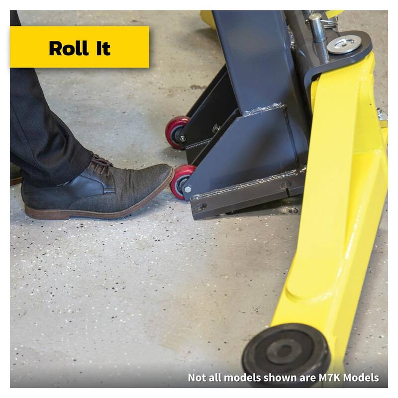 MAX JAX Symmetric Portable 2 Post Car Lift with 7,000 lbs. Weight Capacity and 110V Power Unit Included - 5175548