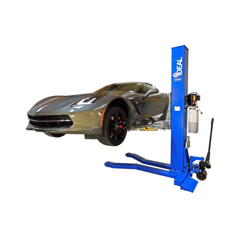 IDEAL Mobile Single Column Car Lift 6,000 lbs. Capacity Heavy Duty Model With Stackable Extensions included - MSC-6KLP