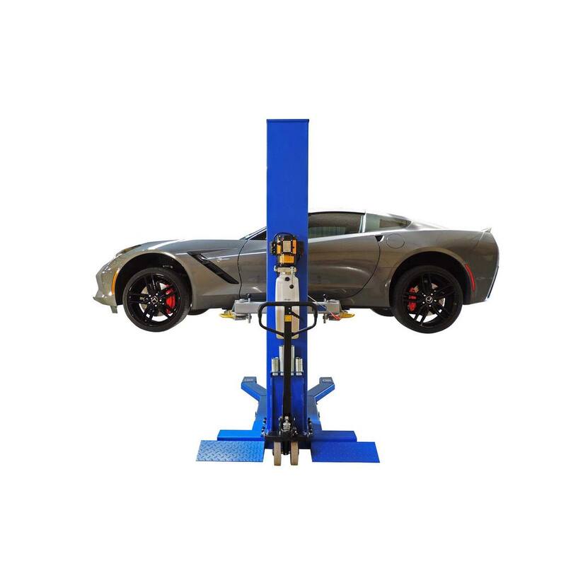 IDEAL Mobile Single Column Car Lift 6,000 lbs. Capacity Heavy Duty Model With Stackable Extensions included - MSC-6KLP