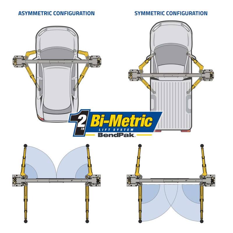 BENDPAK 10APX 2 Post Car Lift 10,000 lb Capacity-Adaptable Clearfloor w/Adjustable Width, High Rise, 220V Power Unit Included - 5175306