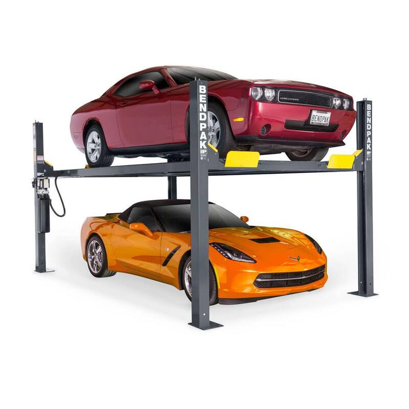 BENDPAK HD-9 Parking 4 Post Car Lift 9000 lb Capacity - Freestanding Design with Adjustable Runways and 220V Power Unit Included - 5175861