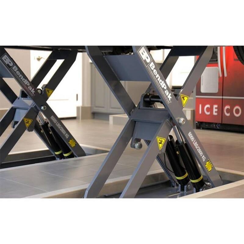 BENDPAK MDS-6LPF Mid-Rise Scissor Car Lift with Open Center and Flush-Mount, 6000 lb. Capacity, 208-230V, 60 Hz 1-Phase - 5175227