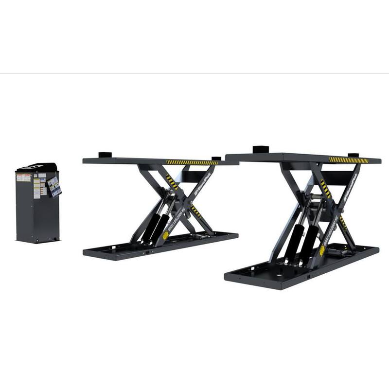 BENDPAK MDS-6LPF Mid-Rise Scissor Car Lift with Open Center and Flush-Mount, 6000 lb. Capacity, 208-230V, 60 Hz 1-Phase - 5175227