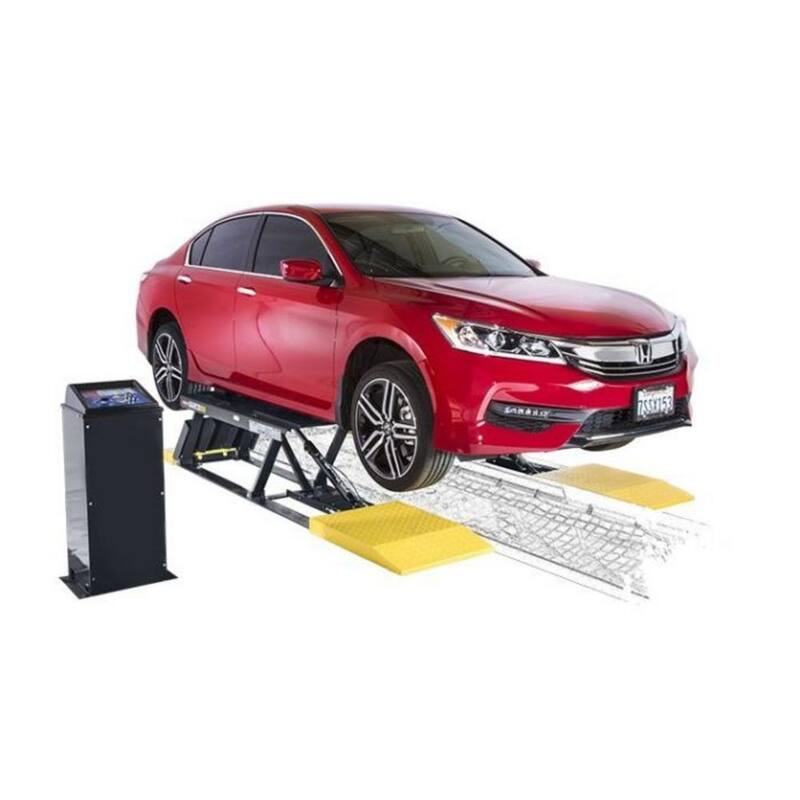 BENDPAK P-9000LT Pit-Style Low-Rise Scissor Car Lift 9000 lbs. Capacity - Open-Center with 220V Power Unit Included - 5175133