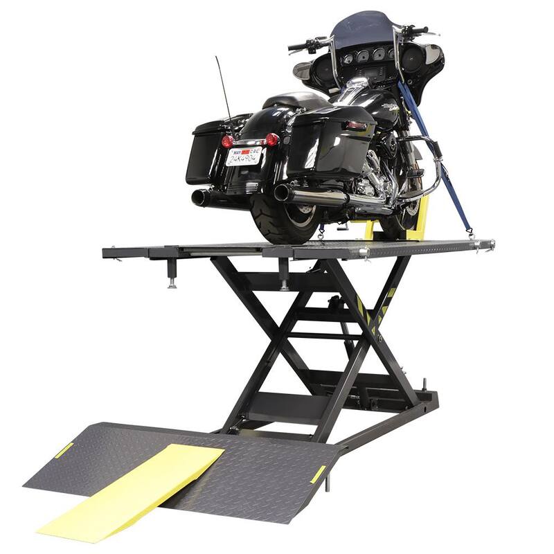 RANGER RML-1500XL Deluxe Extended Motorcycle and ATV Lift Platform with Front Wheel Vise, 1500 lb. Capacity - 5150605