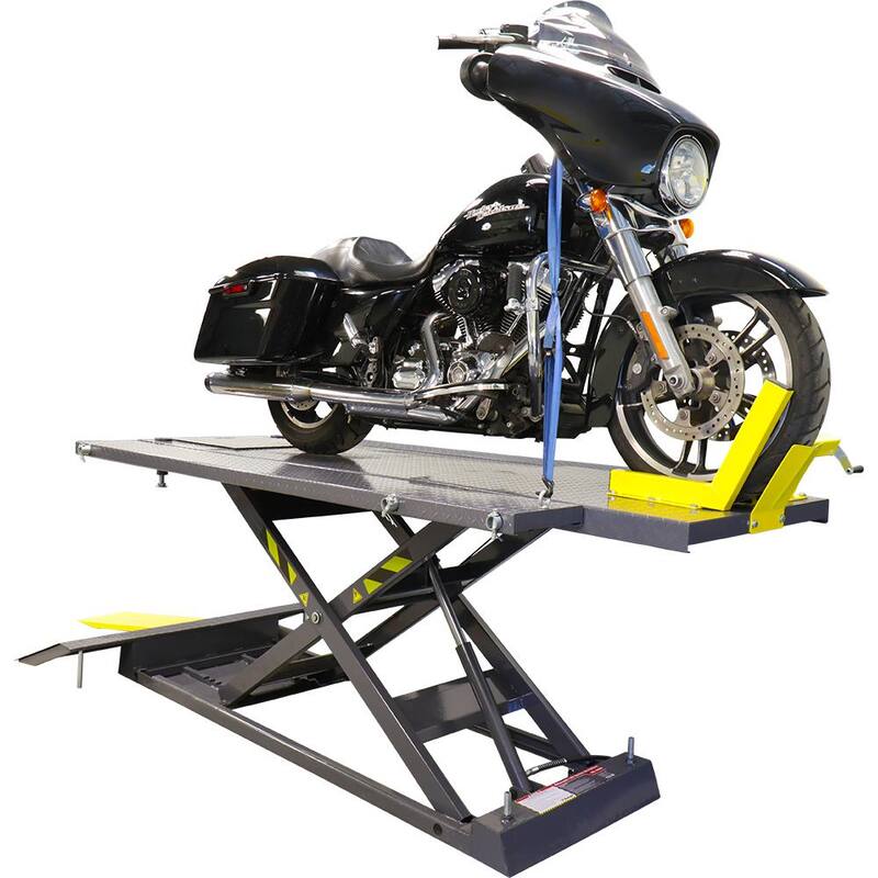 RANGER RML-1500XL Deluxe Extended Motorcycle and ATV Lift Platform with Front Wheel Vise, 1500 lb. Capacity - 5150605