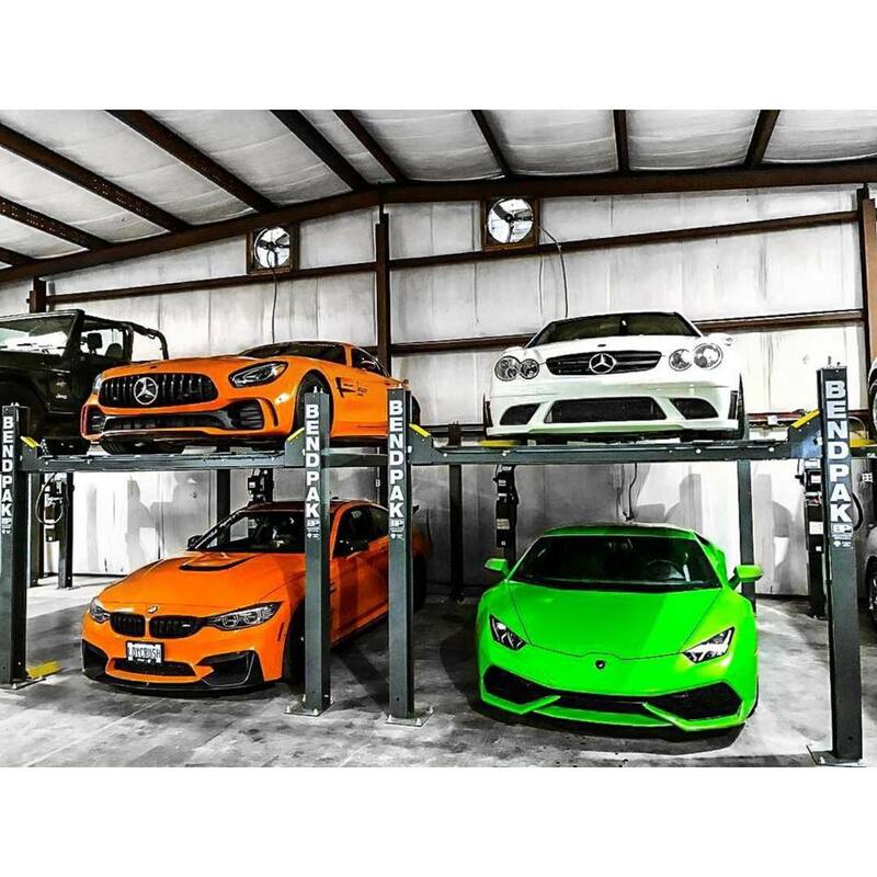 BENDPAK HD-7W Extra Wide/Extra Tall 4 Post Car Lift 7000 lb. Capacity - 82 in. Max Rise with 220V Power Unit Included - 5175120