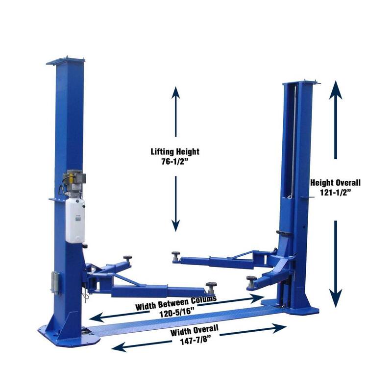 TUXEDO 2-Post Floor Plate Car Lift 12,000 lbs. Capacity Heavy Duty Design - TP12KFX