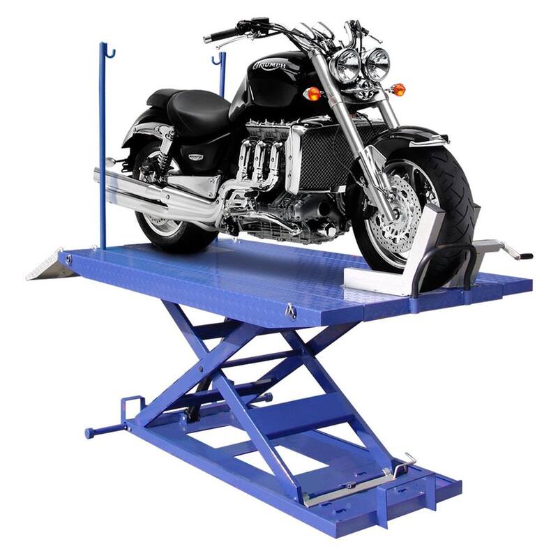 TUXEDO High Rise Motorcycle Lift Bench with Vise, Sides, Balance Bar, Pump 1,500 lbs. - M-1500C-HR