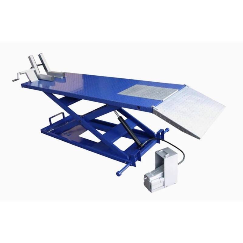 TUXEDO High Rise Motorcycle Lift Bench with Vise, Sides, Balance Bar, Pump 1,500 lbs. - M-1500C-HR