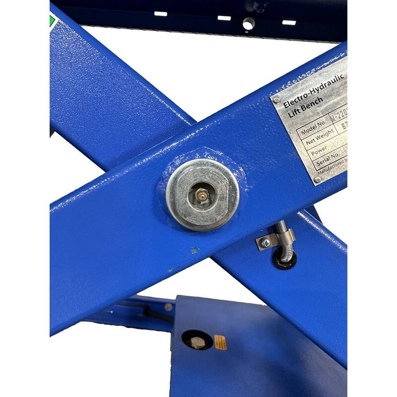 IDEAL Electric-Hydra Motorcycle Scissor Lift Bench with Integrated Motor and Retractable Ramp 2200 lbs. Capacity - M-2200IEH-XR