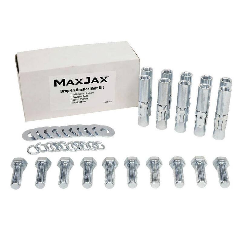 MAX JAX Standard Anchor Bolt Kit with Fasteners for 2 Post Car Lifts with up to 10000 lb. Capacity - 5215911