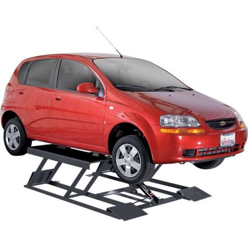BENDPAK LR-60 1-Phase Low Rise Scissor Car Lift 6000 lbs. Capacity - Tow Handle for Easy Mobility With 220V Power Unit Included - 5175729