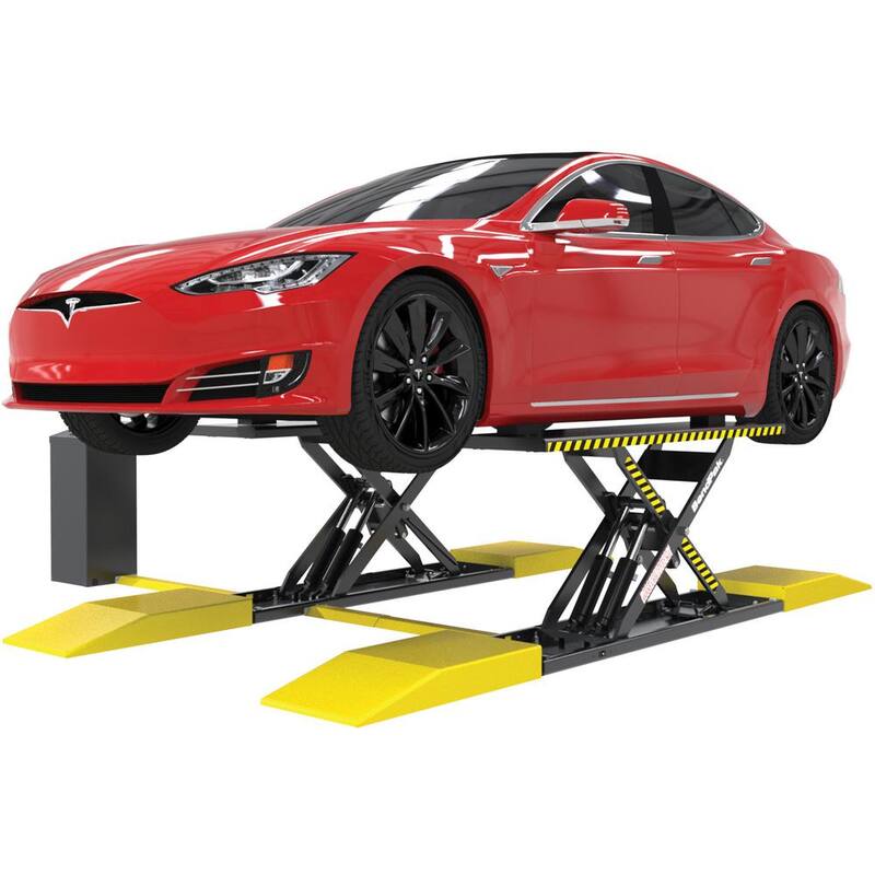 BENDPAK MDS-6EXT Mid-Rise Scissor Car Lift with Open Center and Extended Platform, 6000 lb. Capacity, 208-230V, 60 Hz, 1-Phase - 5175192