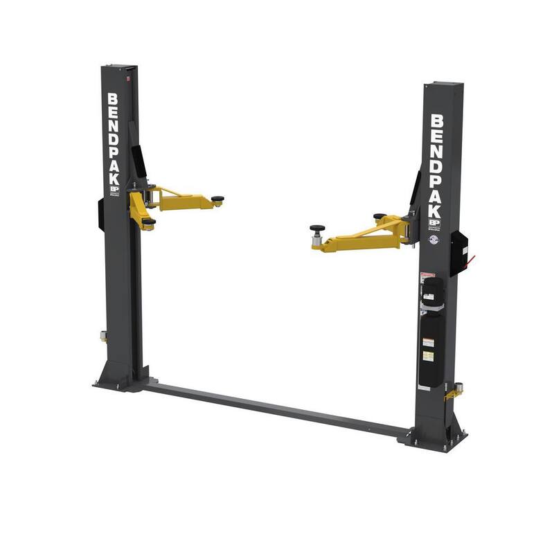 BENDPAK XPR-9TF 2 Post Car Lift with 9000 lb. Capacity, Floorplate, Chain-Over, Adjustable Width, Screw Pads - 5175308