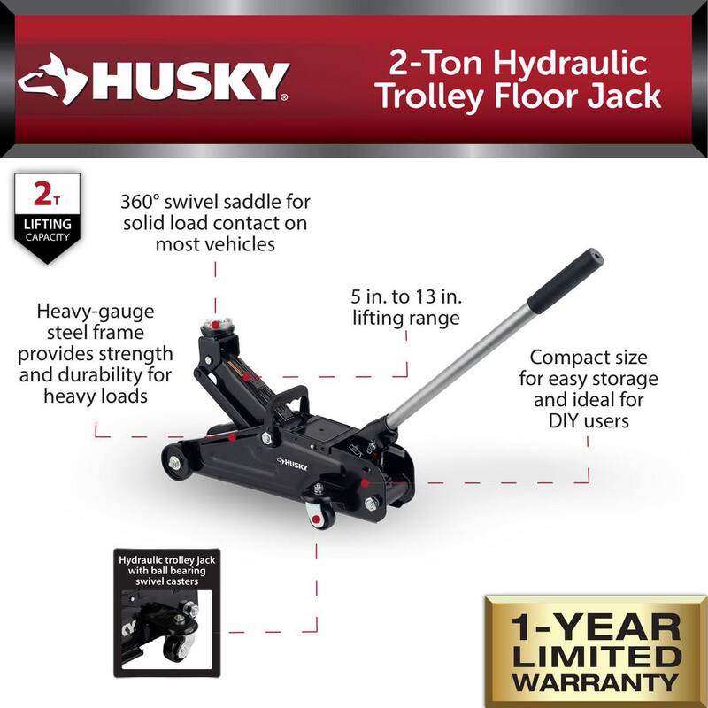 Husky 2-Ton Hydraulic Trolley Car Jack - HPL4136-VT