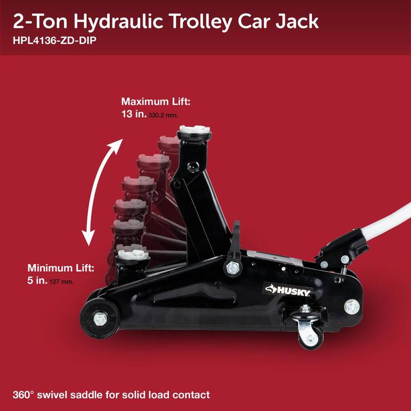 Husky 2-Ton Hydraulic Trolley Car Jack - HPL4136-VT