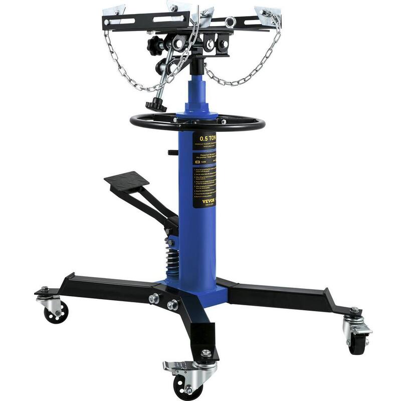 VEVOR Transmission Jack 1100 lbs. Hydraulic Telescopic Floor Jack Stand 2-Stage w/ Foot Pedal 360-Degree Wheel for Garage Shop - MSDGYYCDQJ05T7RKDV0