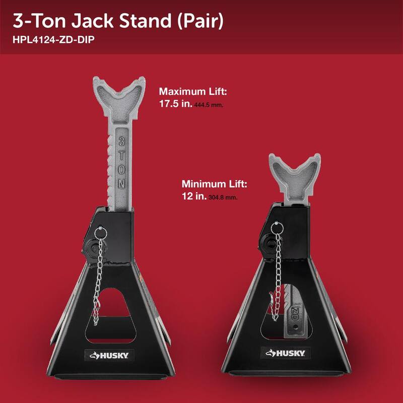 Husky 3-Ton Car Jack Stands - HPL4124-ZD