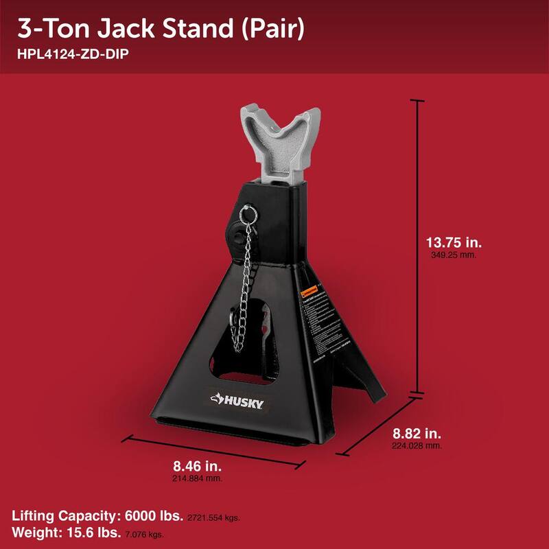 Husky 3-Ton Car Jack Stands - HPL4124-ZD