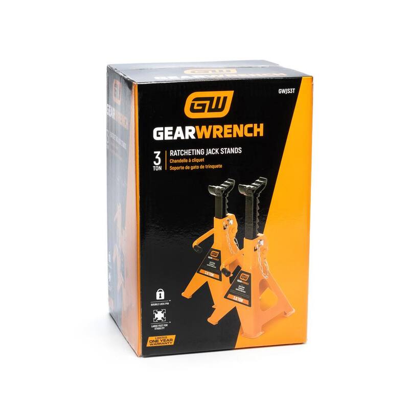 GEARWRENCH 3-Ton Ratcheting Jack Stands (2-Piece) - GWJS3T