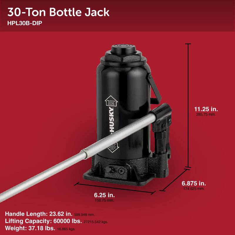 Husky 30-Ton Bottle Car Jack - HPL30B-DIP