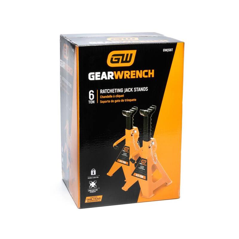 GEARWRENCH 6-Ton Ratcheting Jack Stands (2-Piece) - GWJS6T