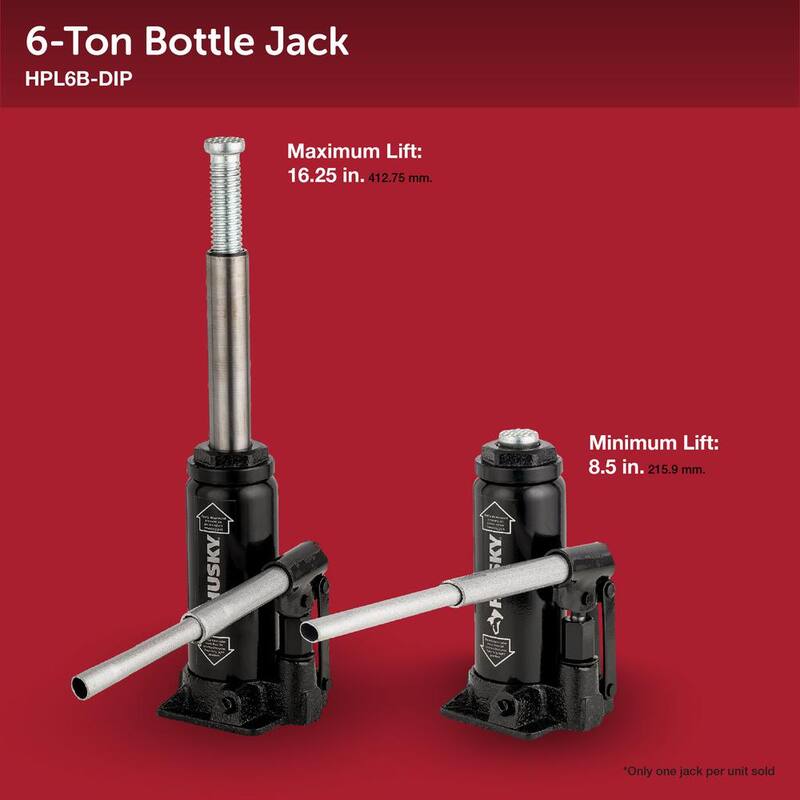 Husky 6-Ton Hydraulic Bottle Car Jack - HPL6B