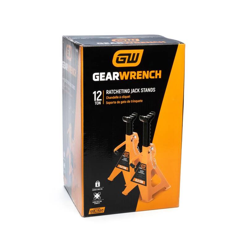 GEARWRENCH 12-Ton Ratcheting Jack Stands (2-Piece) - GWJS12T
