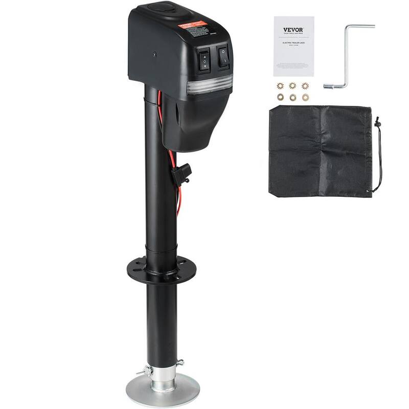 VEVOR Electric Trailer Jack 4000 lbs. Capacity Power Tongue Jack w/Waterproof Cover for Lifting RV Trailer 9.8 in. to 33.9 in. - DDTCQJ4000LBSRJ5DV9