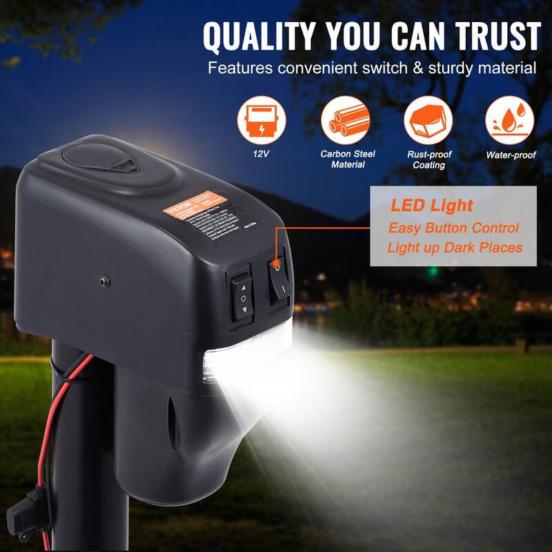 VEVOR Electric Trailer Jack 4000 lbs. Capacity Power Tongue Jack w/Waterproof Cover for Lifting RV Trailer 9.8 in. to 33.9 in. - DDTCQJ4000LBSRJ5DV9