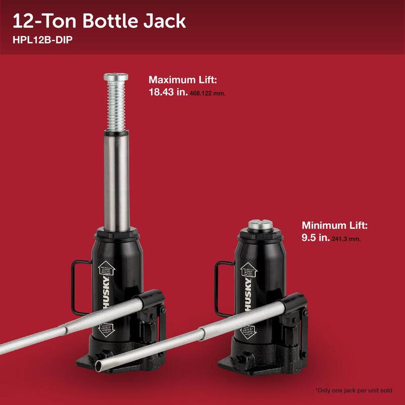 Husky 12-Ton Hydraulic Bottle Car Jack - HPL12B