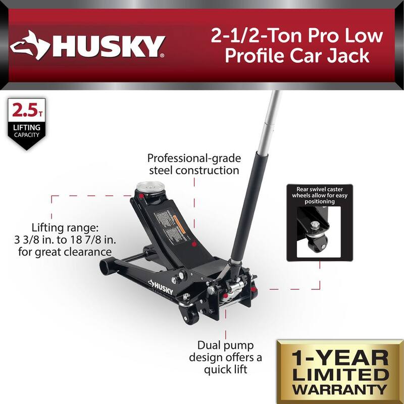 Husky 2.5-Ton Pro Low Profile Car Jack - HPL4121-DIP