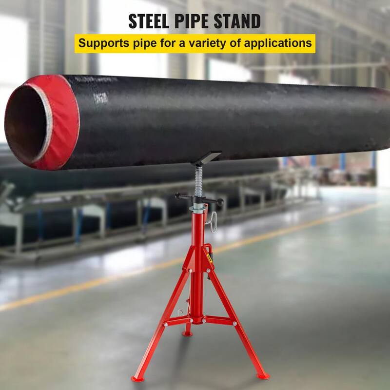 VEVOR V Head Pipe Stand Adjustable Height 28 in. to 52 in. 2500 lbs. Pipe Jack Stand 1/8 to 12 in. Welding Pipe Stand - GJ1107GJ000000001V0