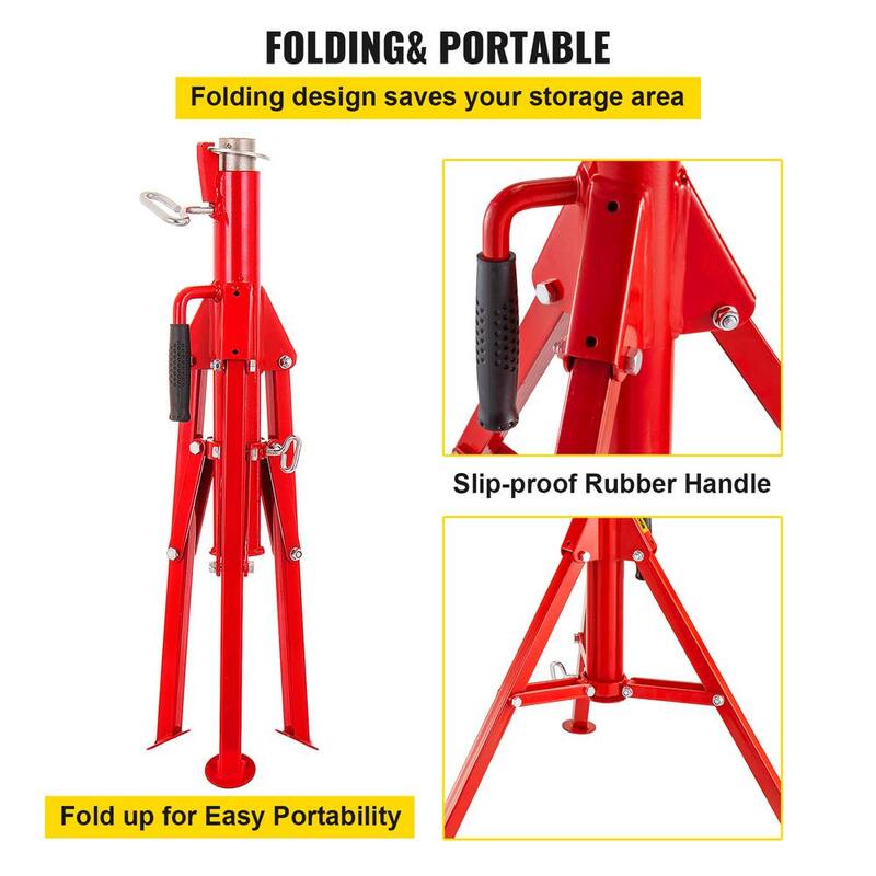 VEVOR V Head Pipe Stand Adjustable Height 28 in. to 52 in. 2500 lbs. Pipe Jack Stand 1/8 to 12 in. Welding Pipe Stand - GJ1107GJ000000001V0