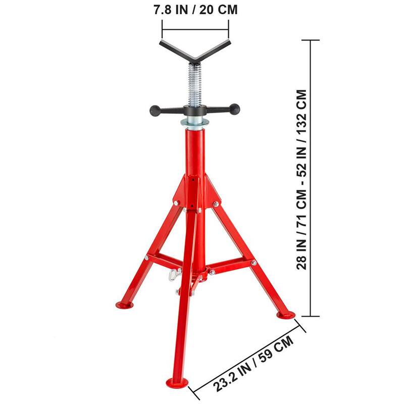 VEVOR V Head Pipe Stand Adjustable Height 28 in. to 52 in. 2500 lbs. Pipe Jack Stand 1/8 to 12 in. Welding Pipe Stand - GJ1107GJ000000001V0