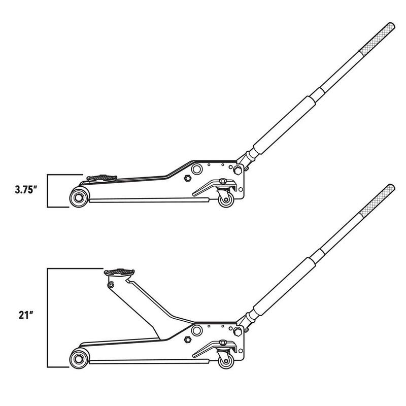 Husky 3-1/2-Ton Low Profile Car Jack with Quick Lift - HD4795-DIP