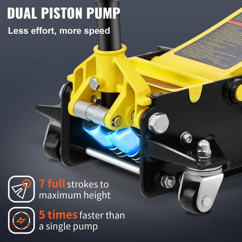 VEVOR Floor Jack 4 Ton Low Profile Floor Jack, Heavy-duty Steel Racing Floor Jack Lifting Range 3.35in.-19.69in. - SGWSQJDTZSG4TQQ3LV0