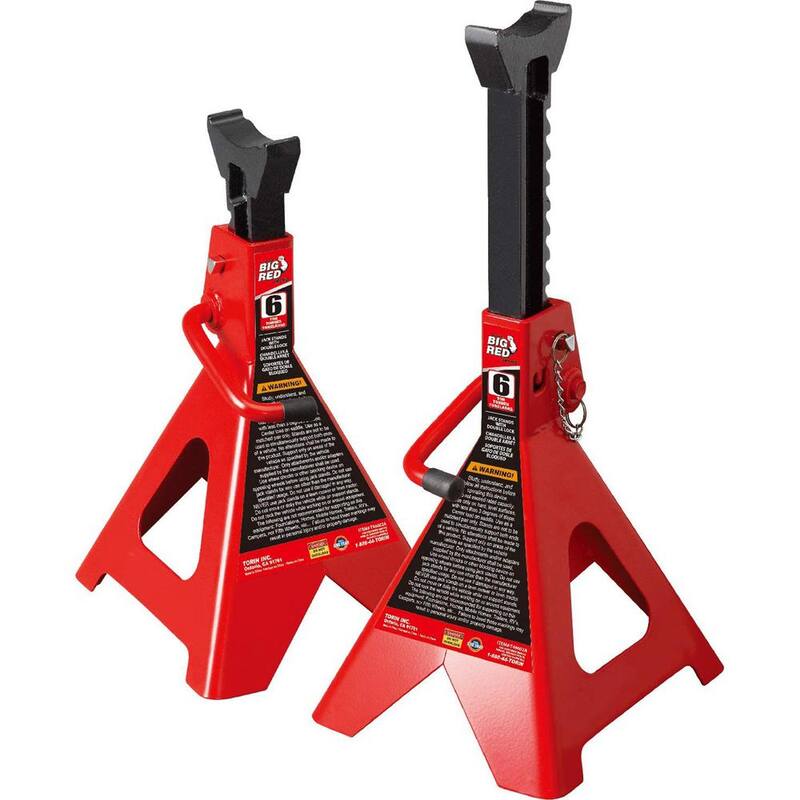Big Red 6-Ton Double-Locking Jack Stands (2-Pack) - T46002C
