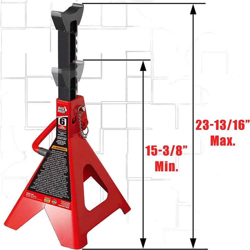 Big Red 6-Ton Double-Locking Jack Stands (2-Pack) - T46002C