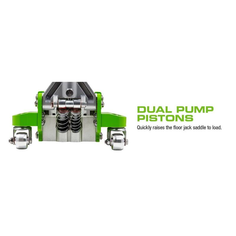 Arcan 3-Ton Lightweight Aluminum Floor and Car Jack with Quick Rise - A20018