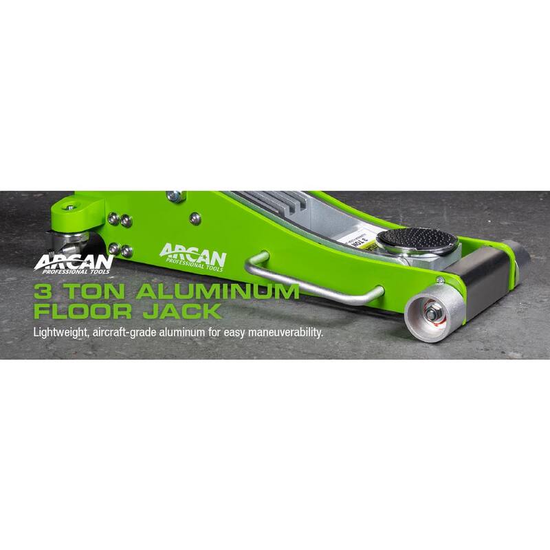 Arcan 3-Ton Lightweight Aluminum Floor and Car Jack with Quick Rise - A20018