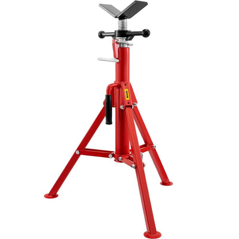 VEVOR V Head Pipe Stand 24 in. to 42 in. Adjustable Height Steel Pipe Jack Stands 2500 lbs. Load for 1/8 in. to 12 in. Pipe - GJ1107BGJ-VX00001V0